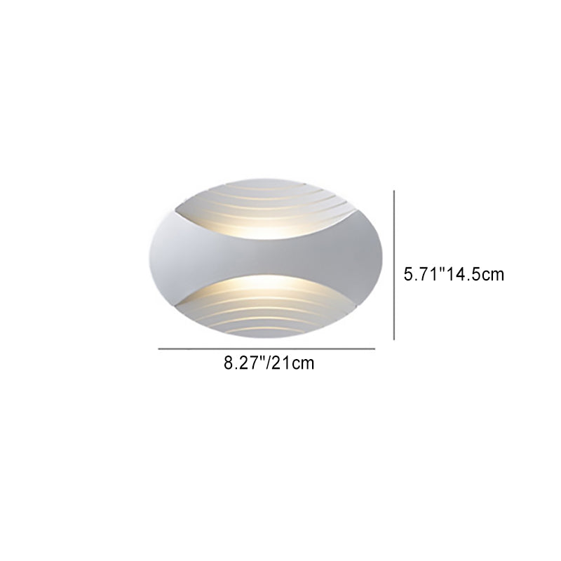 Modern Simplicity Waterproof Aluminum Elliptical Striped LED Wall Sconce Lamp For Outdoor Patio