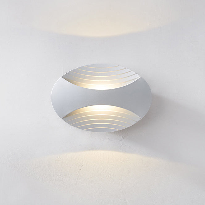 Modern Simplicity Waterproof Aluminum Elliptical Striped LED Wall Sconce Lamp For Outdoor Patio