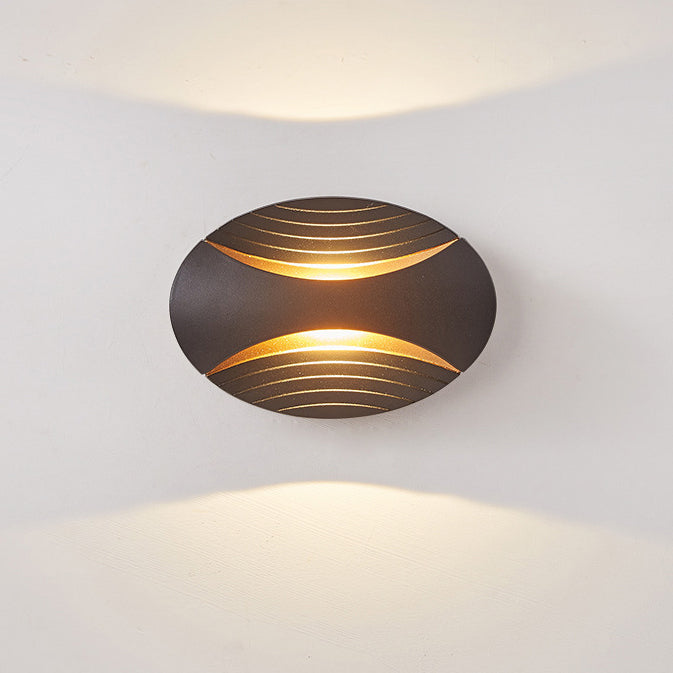 Modern Simplicity Waterproof Aluminum Elliptical Striped LED Wall Sconce Lamp For Outdoor Patio