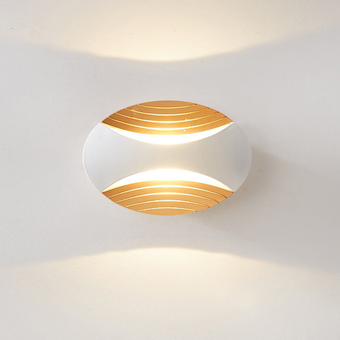 Modern Simplicity Waterproof Aluminum Elliptical Striped LED Wall Sconce Lamp For Outdoor Patio