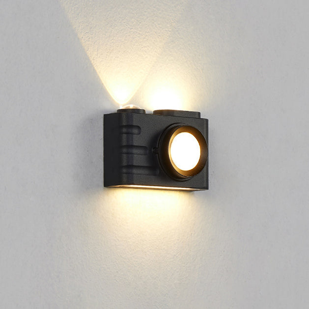 Contemporary Creative Waterproof Aluminum Camera Rectangular LED Wall Sconce Lamp For Outdoor Patio