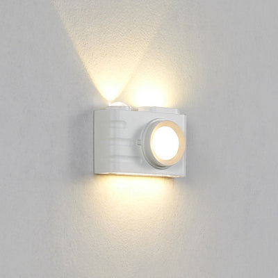 Contemporary Creative Waterproof Aluminum Camera Rectangular LED Wall Sconce Lamp For Outdoor Patio