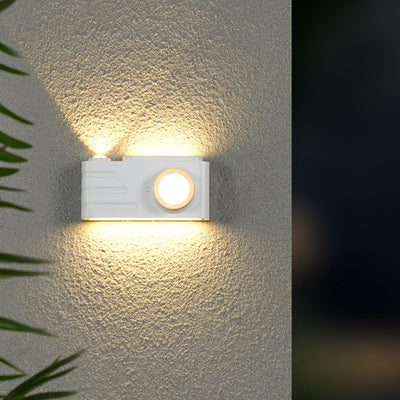 Contemporary Creative Waterproof Aluminum Camera Rectangular LED Wall Sconce Lamp For Outdoor Patio