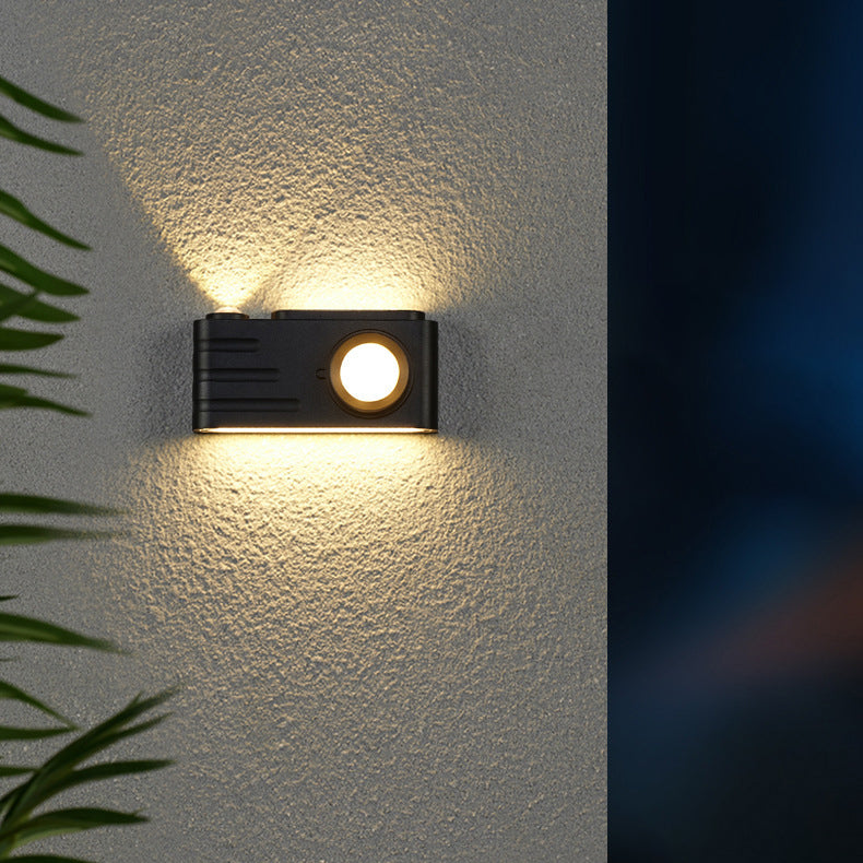 Contemporary Creative Waterproof Aluminum Camera Rectangular LED Wall Sconce Lamp For Outdoor Patio