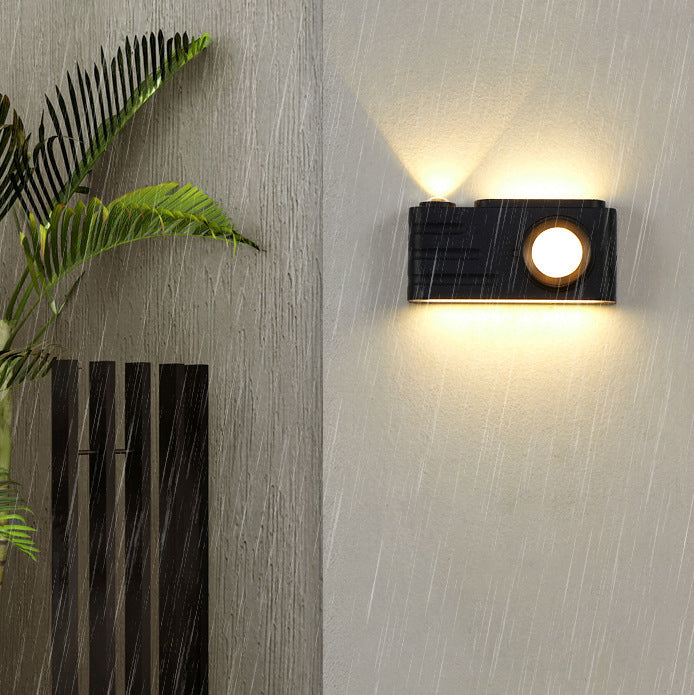 Contemporary Creative Waterproof Aluminum Camera Rectangular LED Wall Sconce Lamp For Outdoor Patio