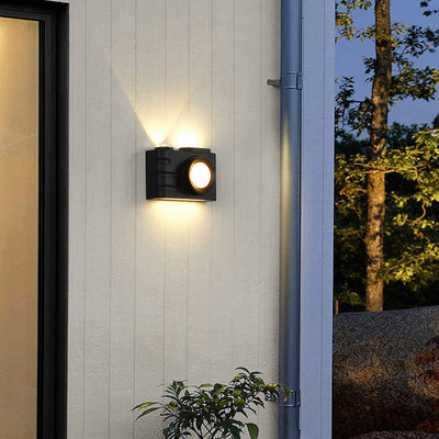 Contemporary Creative Waterproof Aluminum Camera Rectangular LED Wall Sconce Lamp For Outdoor Patio