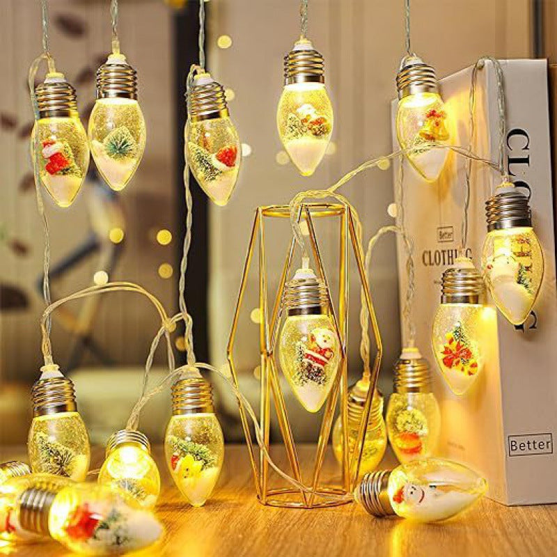 Contemporary Creative Waterproof USB Battery PVC Bulb Christmas Decoration LED String Lights For Living Room