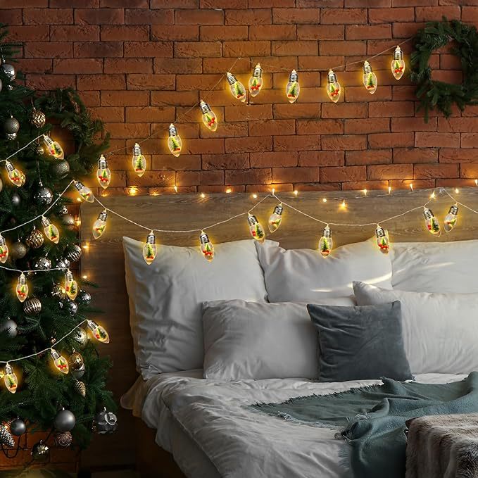 Contemporary Creative Waterproof USB Battery PVC Bulb Christmas Decoration LED String Lights For Living Room