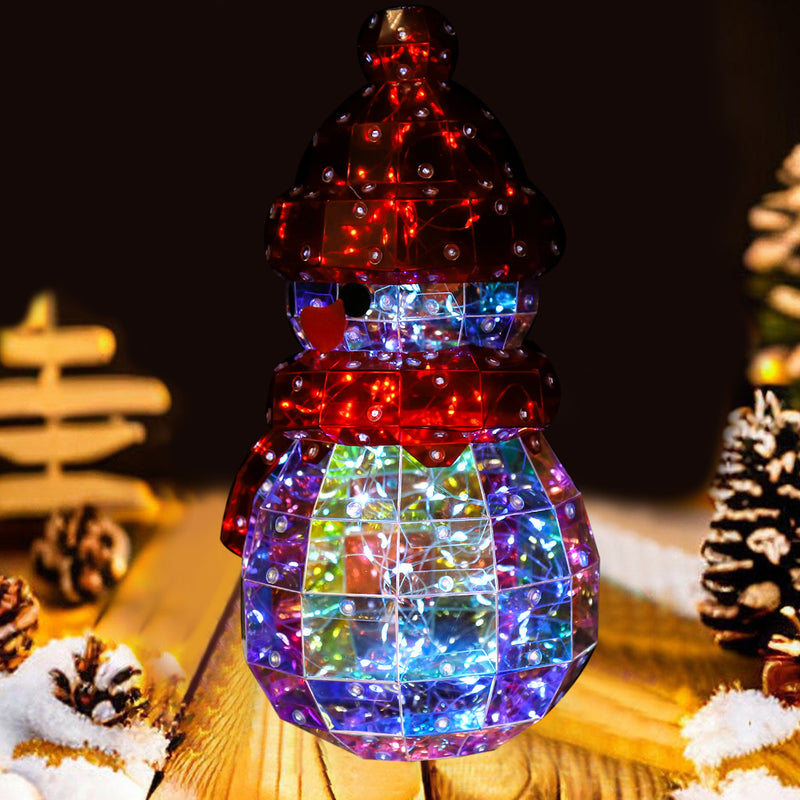 Modern Art Deco PET Laser Snowman Decoration LED Table Lamp For Bedside