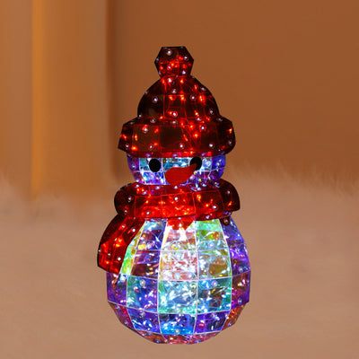 Modern Art Deco PET Laser Snowman Decoration LED Table Lamp For Bedside