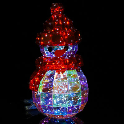 Modern Art Deco PET Laser Snowman Decoration LED Table Lamp For Bedside