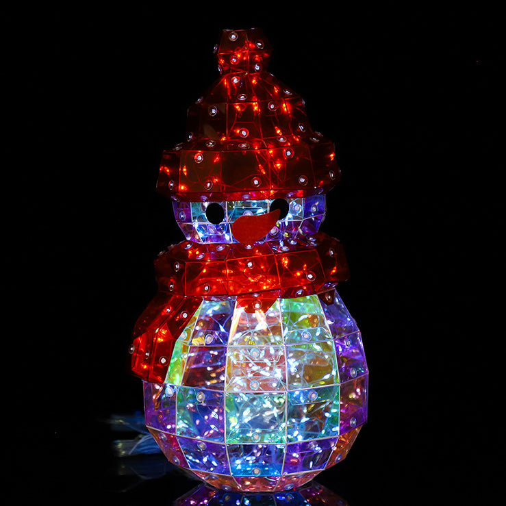 Modern Art Deco PET Laser Snowman Decoration LED Table Lamp For Bedside