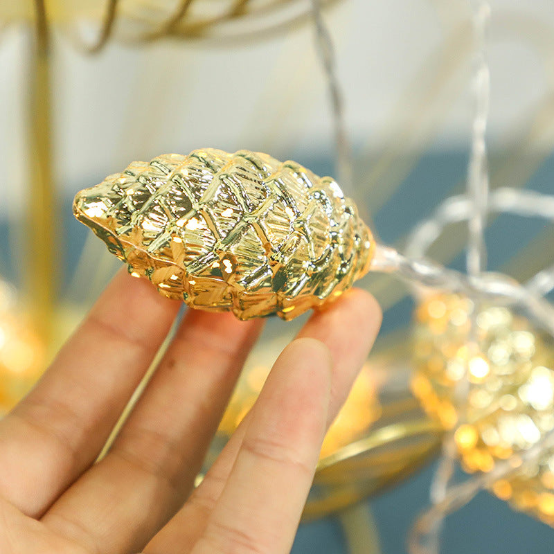 Contemporary Creative USB Battery PE Pine Cone LED String Lights For Entertainment Room