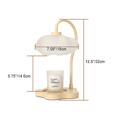 Contemporary Nordic Cloud Glass Metal Rubber Wood 1-Light Melting Wax Table Lamp For Bedroom