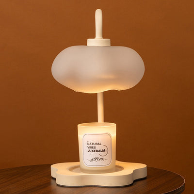 Contemporary Nordic Cloud Glass Metal Rubber Wood 1-Light Melting Wax Table Lamp For Bedroom