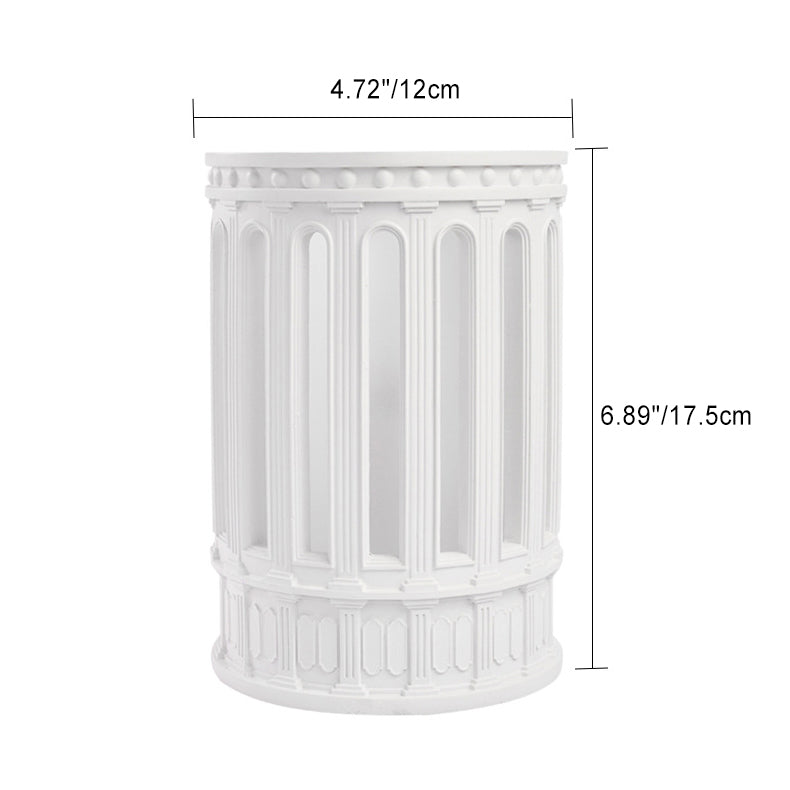 Traditional European Glass Resin Roman Column 1-Light Melting Wax Table Lamp For Bedroom