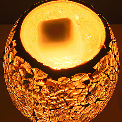 Contemporary Boho Plastic Glass Mosaic Cracked 1-Light Melting Wax Wall Sconce Lamp For Bedroom