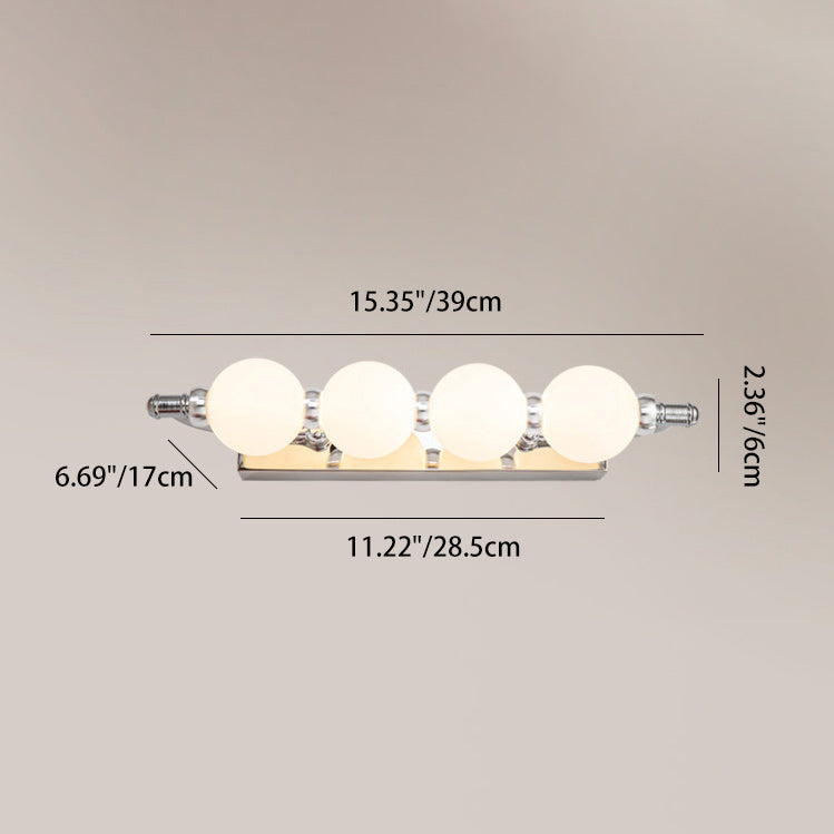 إضاءة LED جدارية من الفولاذ المقاوم للصدأ والألمنيوم والحديد بتصميم كروي حديث للإضاءة في الحمام 