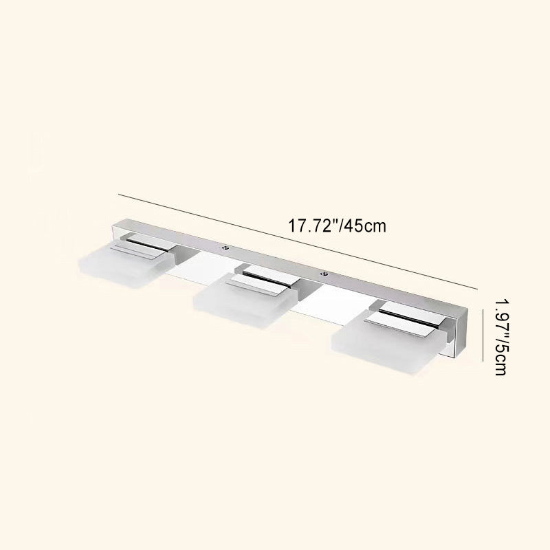 Modern Simplicity Stainless Steel Acrylic Square LED Wall Sconce Lamp Vanity Lighting For Bathroom