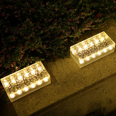 Modern Simplicity Solar Waterproof Acrylic Rectangular Ice Brick LED Outdoor Light Landscape Lighting For Garden