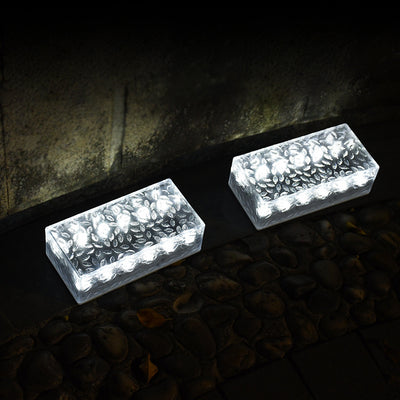 Modern Simplicity Solar Waterproof Acrylic Rectangular Ice Brick LED Outdoor Light Landscape Lighting For Garden