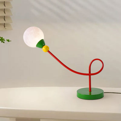 Moderne Art Deco Kinder Eisen PLA Mond Kabelgebundene 1-Licht Tischlampe für das Studium 