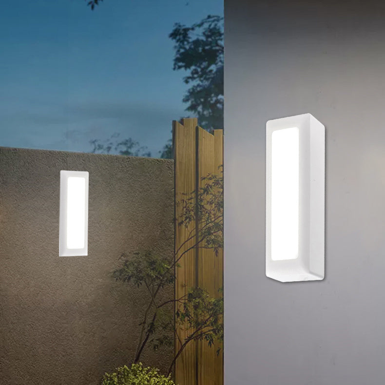 Modern Minimalist Waterproof PC PS Rectangular Recessed LED Wall Sconce Lamp For Outdoor Patio