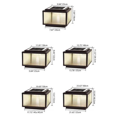 Moderne minimalistische Solar wasserdichte quadratische Streifen Aluminiumlegierung Glas LED Landschaftsbeleuchtung Außenleuchte für Außenterrasse 