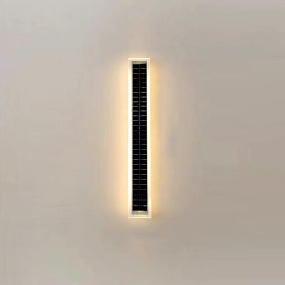 Modern Simplicity Solar Waterproof Aluminum Acrylic Strip Wave LED Wall Sconce Lamp For Outdoor Patio