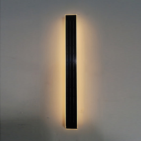 Modern Simplicity Solar Waterproof Aluminum Acrylic Strip Wave LED Wall Sconce Lamp For Outdoor Patio