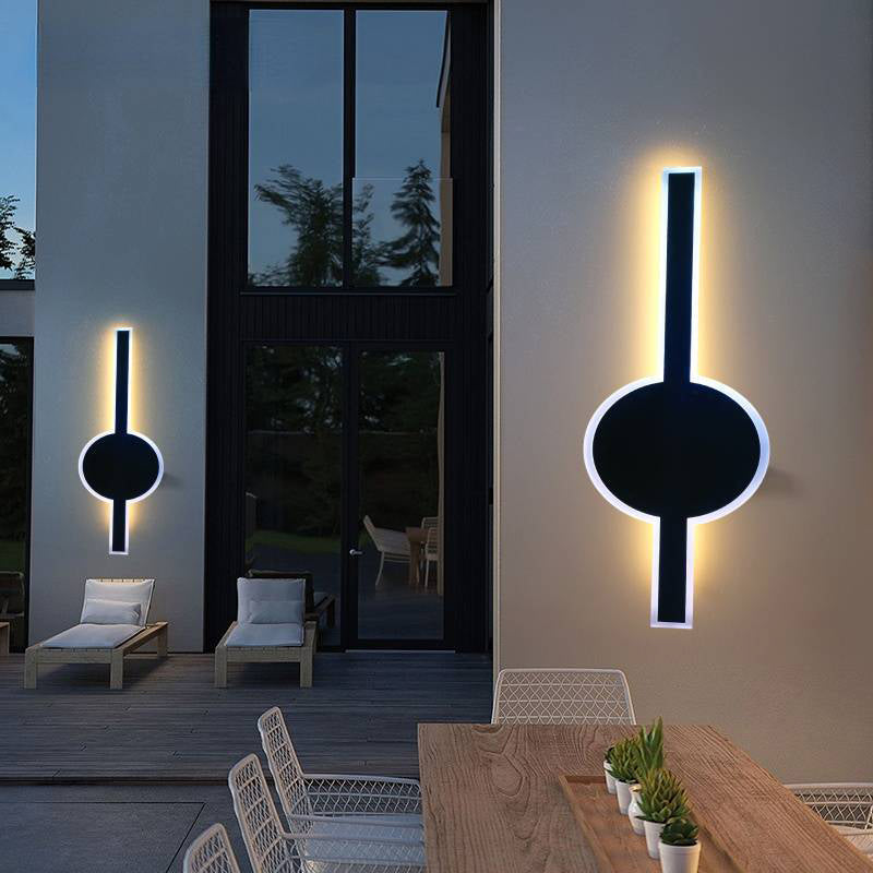 Modern Simplicity Solar Waterproof Aluminum Acrylic Strip Wave LED Wall Sconce Lamp For Outdoor Patio