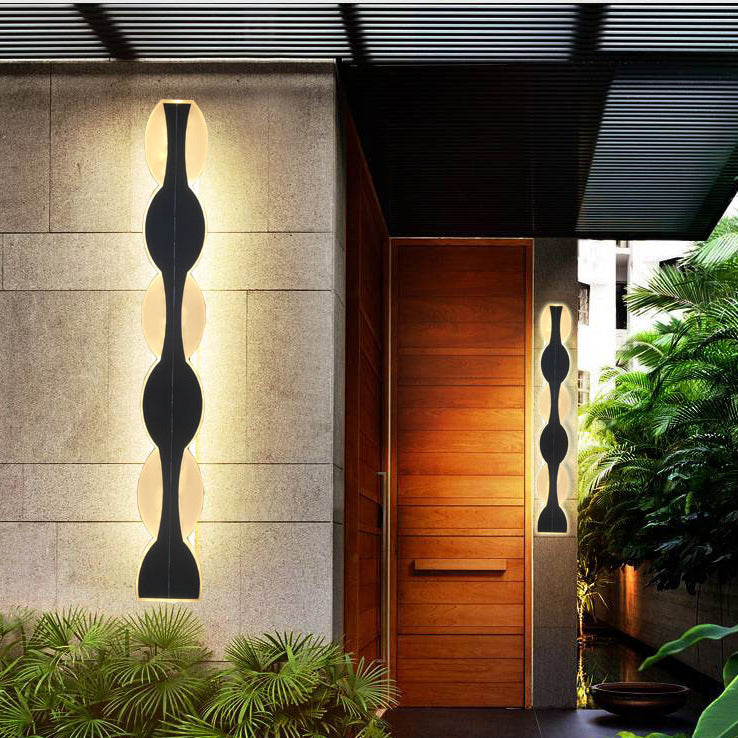 Modern Simplicity Solar Waterproof Aluminum Acrylic Strip Wave LED Wall Sconce Lamp For Outdoor Patio