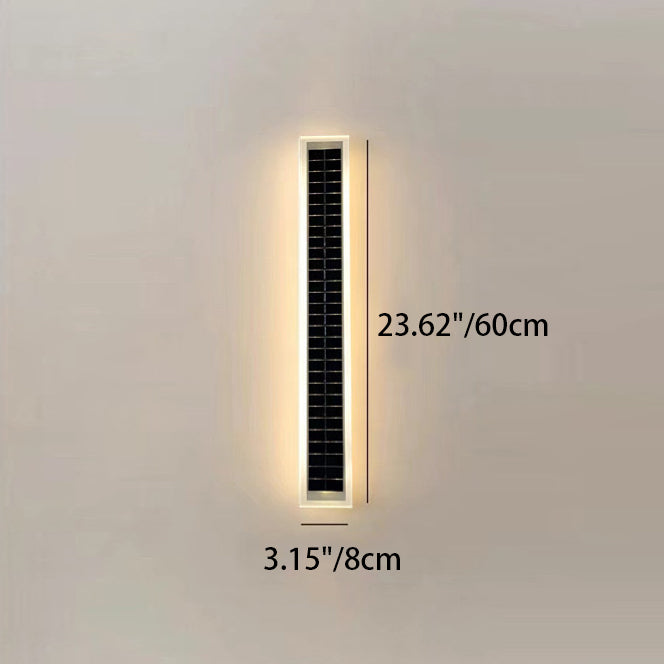 Modern Simplicity Solar Waterproof Aluminum Acrylic Strip Wave LED Wall Sconce Lamp For Outdoor Patio