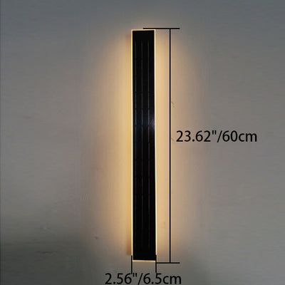 Modern Simplicity Solar Waterproof Aluminum Acrylic Strip Wave LED Wall Sconce Lamp For Outdoor Patio