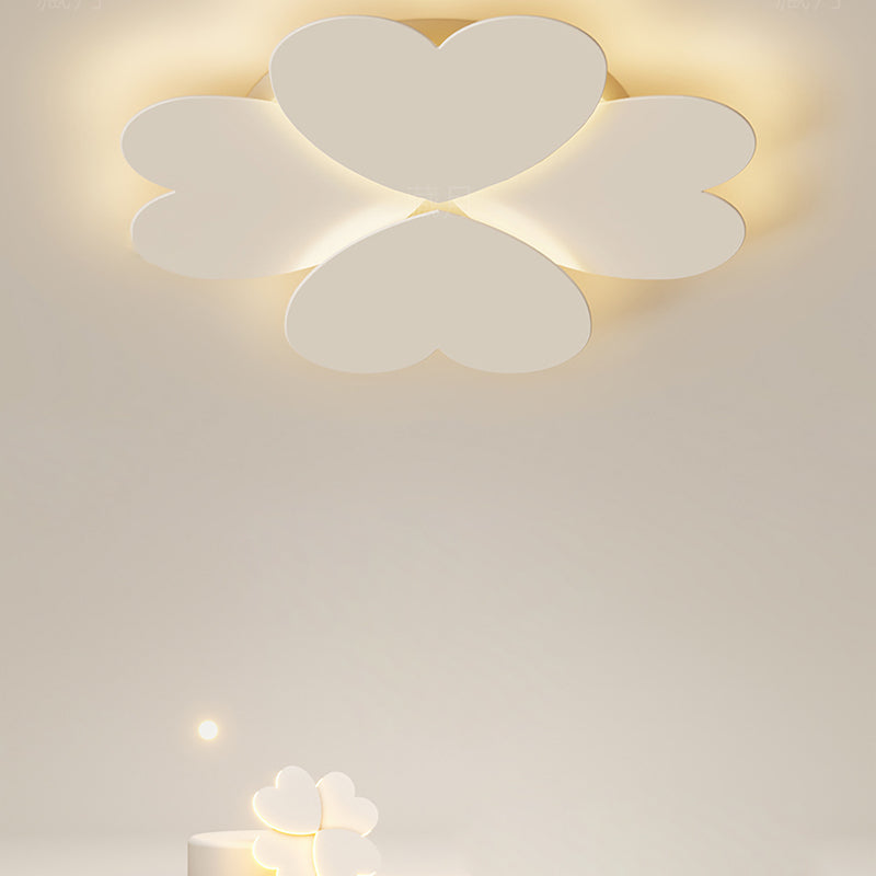 Modern Simplicity Love Heart Shape Acrylic Iron LED Flush Mount Ceiling Light For Bedroom