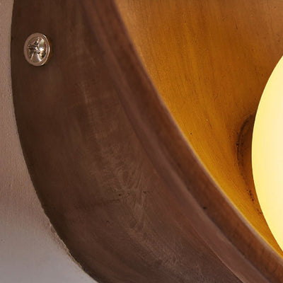 Modern Minimalist Round Iron Resin 1-Light Wall Sconce Lamp