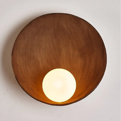 Modern Minimalist Round Iron Resin 1-Light Wall Sconce Lamp