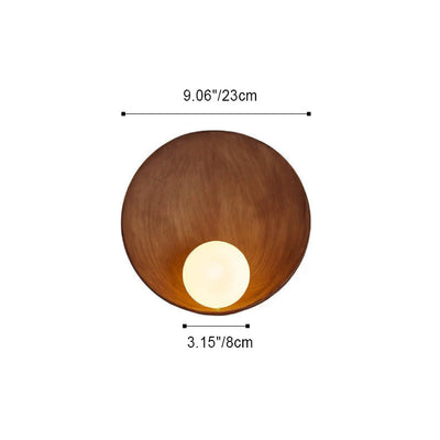 Modern Minimalist Round Iron Resin 1-Light Wall Sconce Lamp