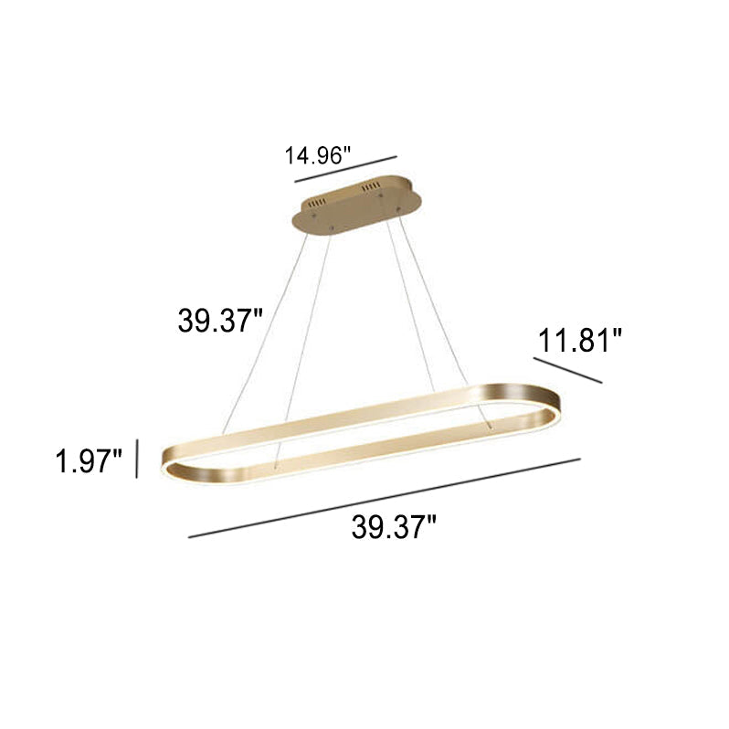 Moderna Minimalista Lujo Ligero Ovalada de Aluminio Lámpara LED 