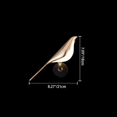 Contemporary Creative Zinc Alloy Acrylic Bird Adjustable LED Wall Sconce Lamp For Bedside