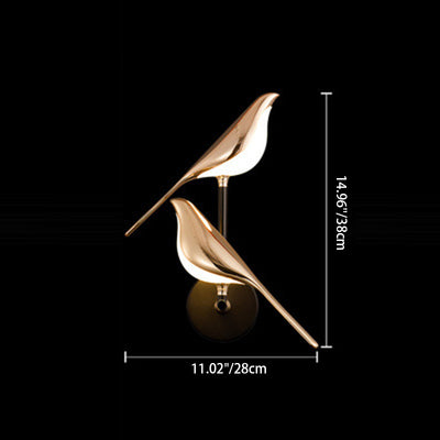 Contemporary Creative Zinc Alloy Acrylic Bird Adjustable LED Wall Sconce Lamp For Bedside