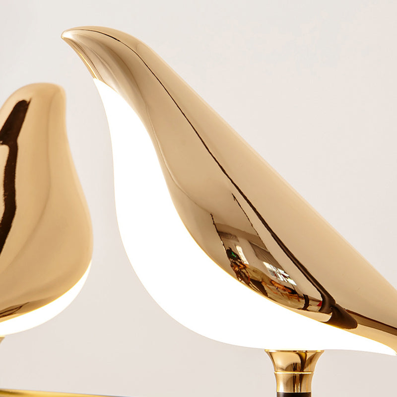 Contemporary Creative Zinc Alloy Acrylic Bird Adjustable LED Wall Sconce Lamp For Bedside