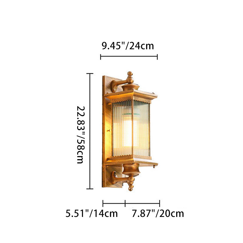 Retro rechteckige 1-Licht Outdoor wasserdichte Wandleuchte 