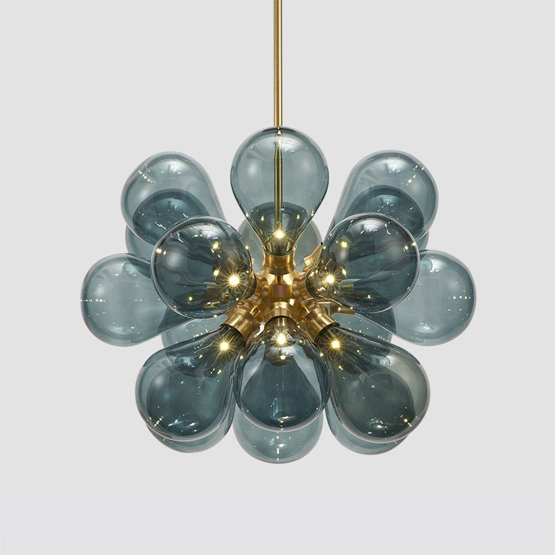 Nordic Colorful Bubble Stained Glass 18-Light Chandelier