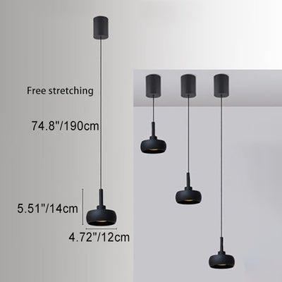 Lampe suspendue rétractable à LED en aluminium, dôme minimaliste nordique 