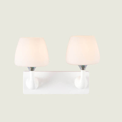 Nordic Minimalist White Glass Cup Shade 1/2 Light Wandleuchte 