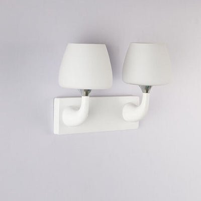 Nordic Minimalist White Glass Cup Shade 1/2 Light Wandleuchte 