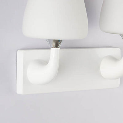 Nordic Minimalist White Glass Cup Shade 1/2 Light Wandleuchte 