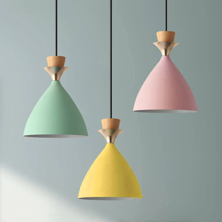 Nordic Macaron Candy Iron Cone 1/3 Light Chandelier