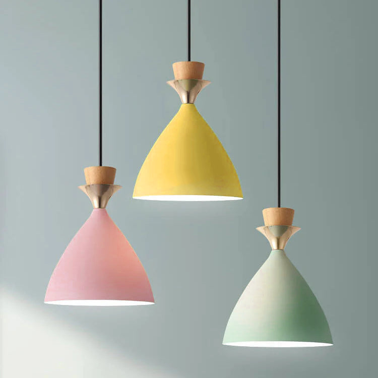 Nordic Macaron Candy Iron Cone 1/3 Light Chandelier